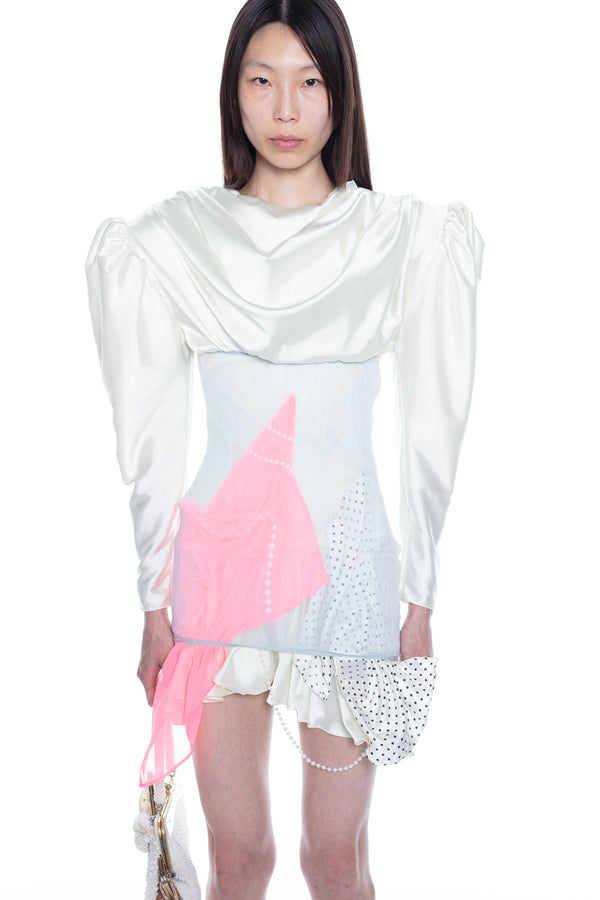 JEWELRY TIGHTS DRESS in white JEWELRY TIGHTS DRESS in white
