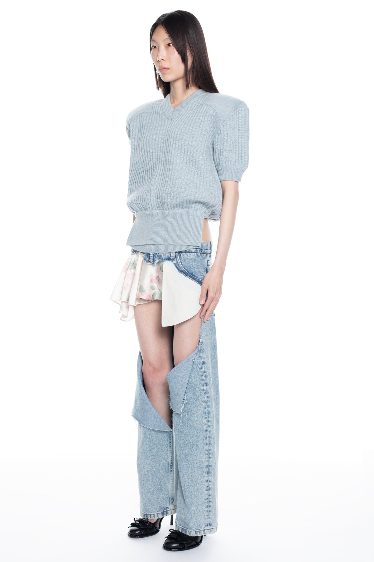 SLICED SKIRT JEANS in blue