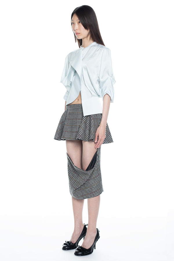 TWISTED BLOUSE in powder blue TWISTED BLOUSE in powder blue