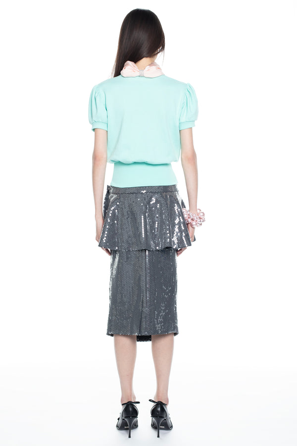 FOULARD TOP in turquoise FOULARD TOP in turquoise