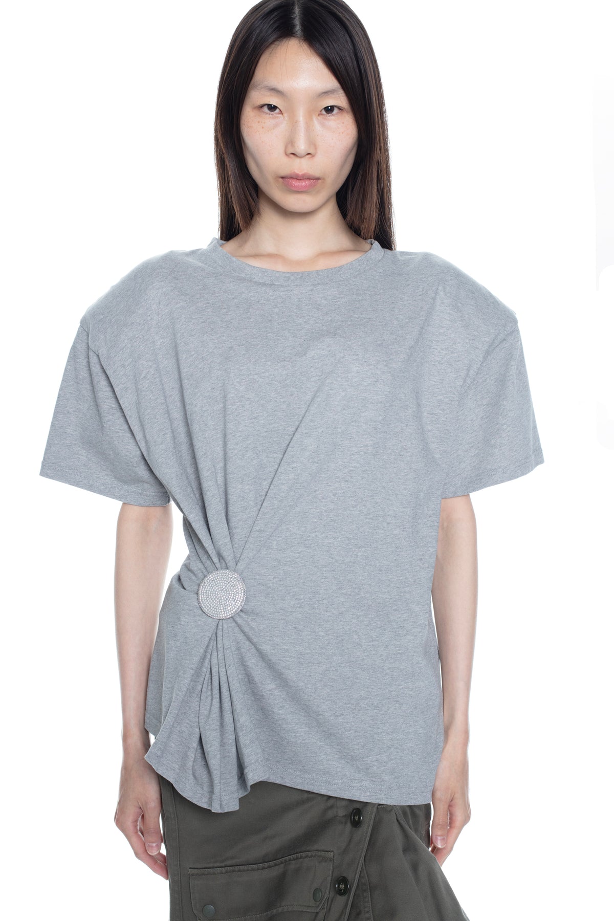 PINNED T-SHIRT in heather grey