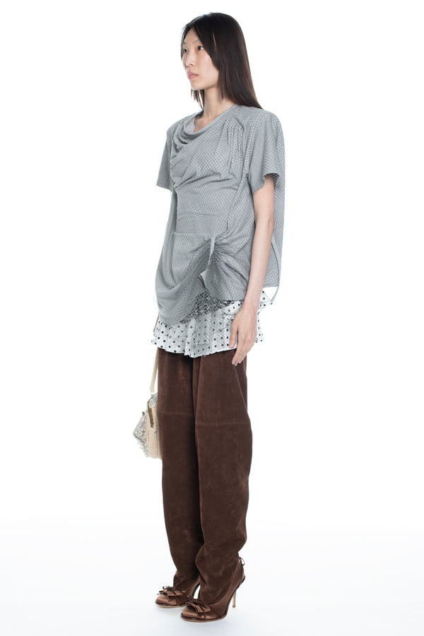 CINCHED T-SHIRT in heather grey CINCHED T-SHIRT in heather grey