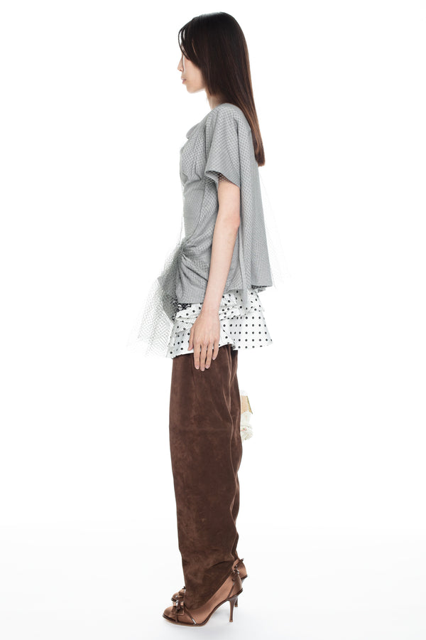 CINCHED T-SHIRT in heather grey CINCHED T-SHIRT in heather grey