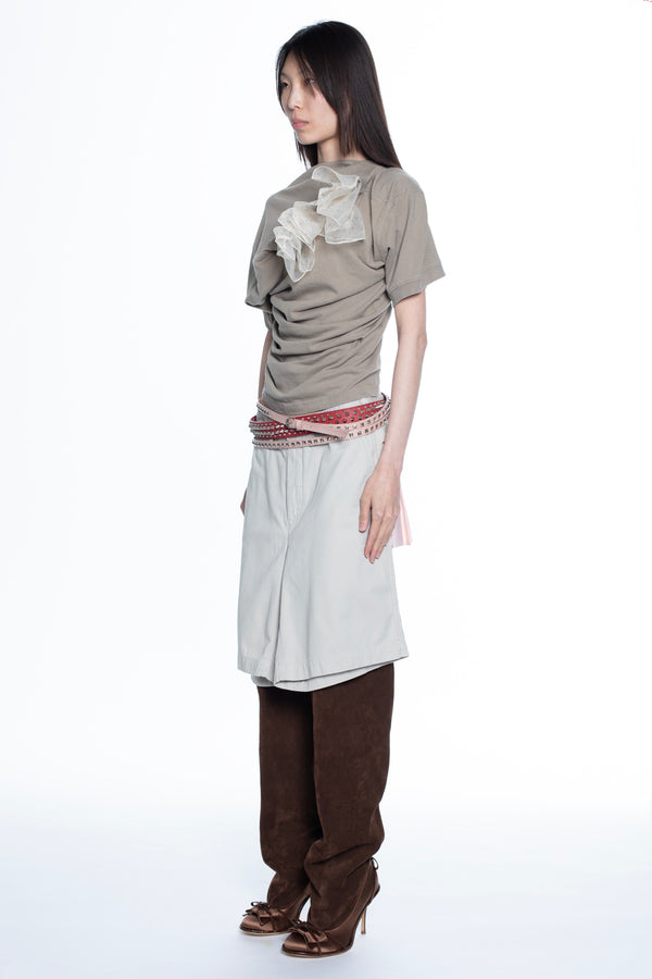 TWISTED NIGHTGOWN T-SHIRT in army TWISTED NIGHTGOWN T-SHIRT in army