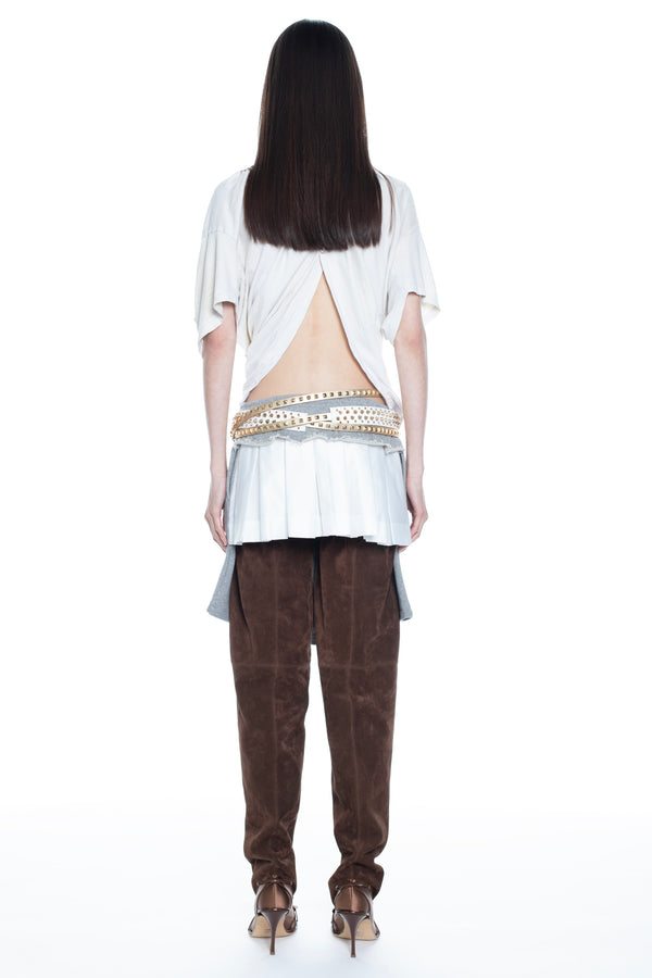 TWISTED FOULARD T-SHIRT in white TWISTED FOULARD T-SHIRT in white