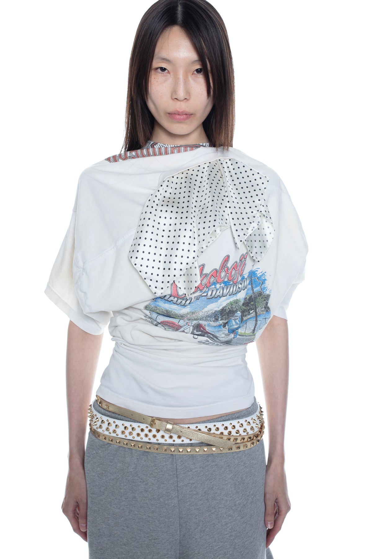 TWISTED FOULARD T-SHIRT in white