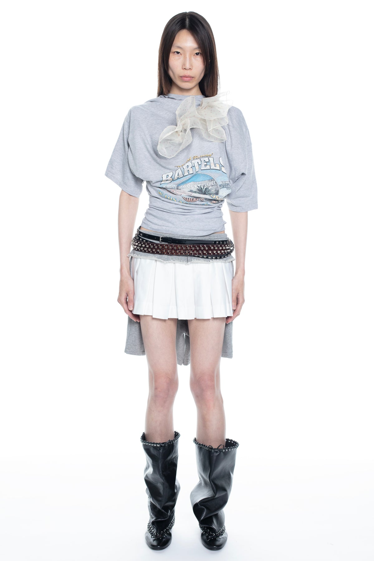 TWISTED NIGHTGOWN T-SHIRT in heather grey