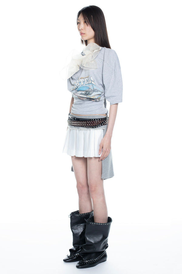 TWISTED NIGHTGOWN T-SHIRT in heather grey TWISTED NIGHTGOWN T-SHIRT in heather grey