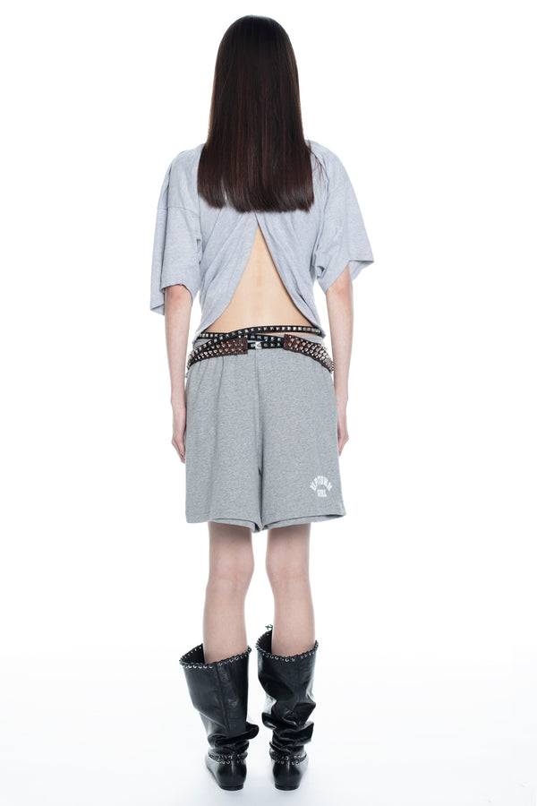 TWISTED NIGHTGOWN T-SHIRT in heather grey TWISTED NIGHTGOWN T-SHIRT in heather grey