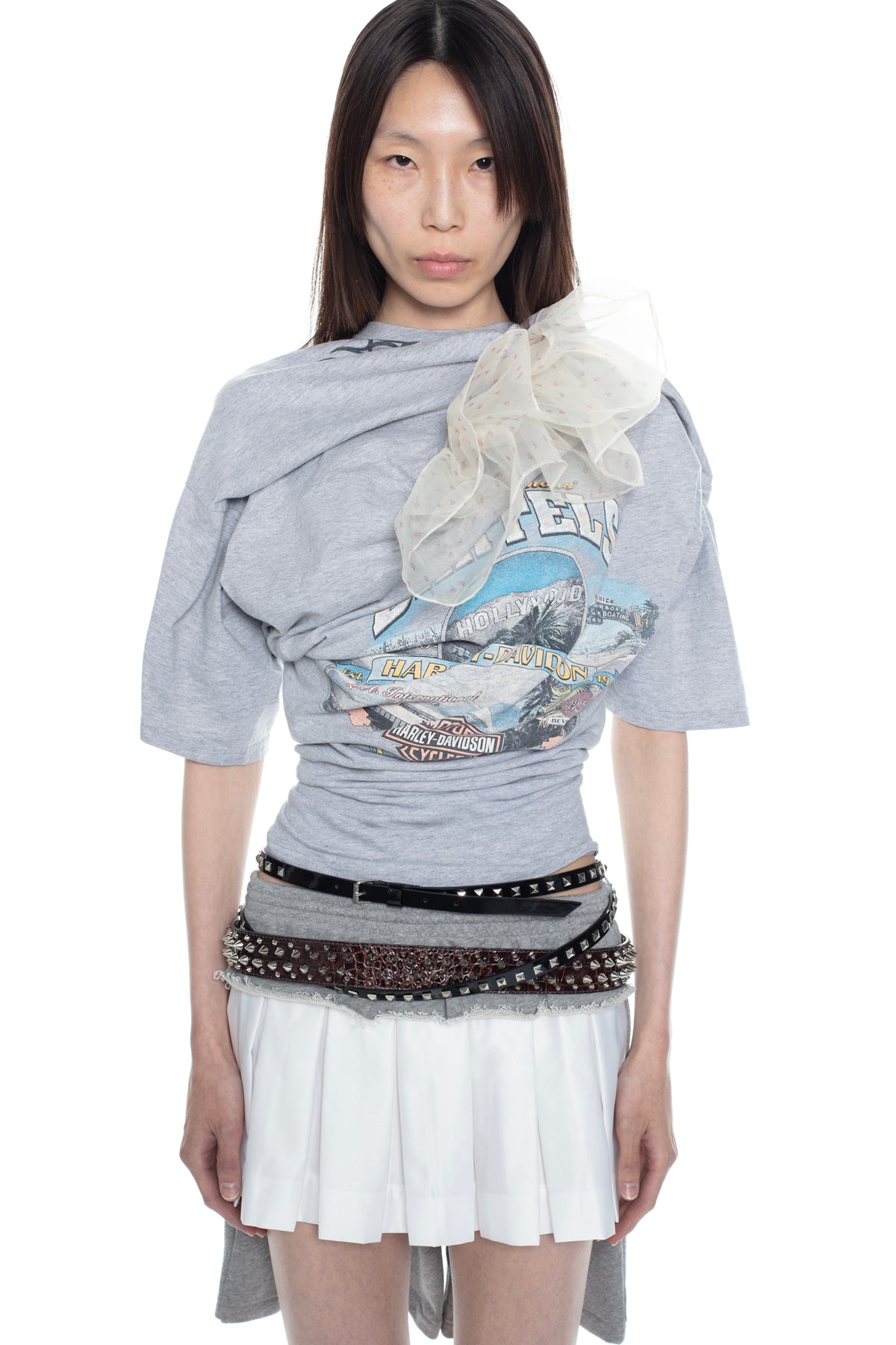 TWISTED NIGHTGOWN T-SHIRT in heather grey