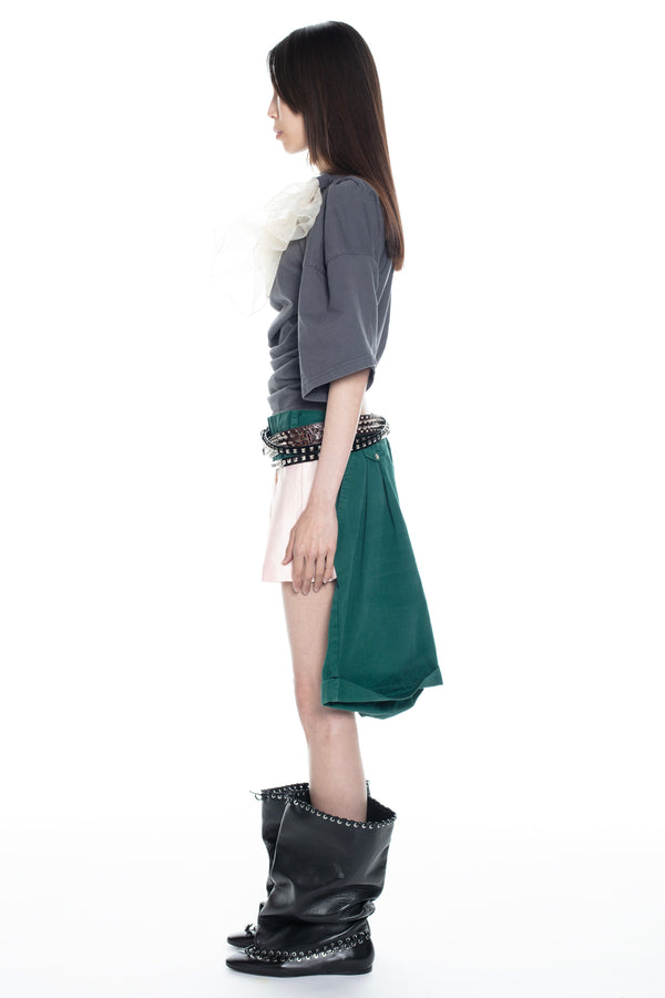 TWISTED NIGHTGOWN T-SHIRT in charcoal TWISTED NIGHTGOWN T-SHIRT in charcoal