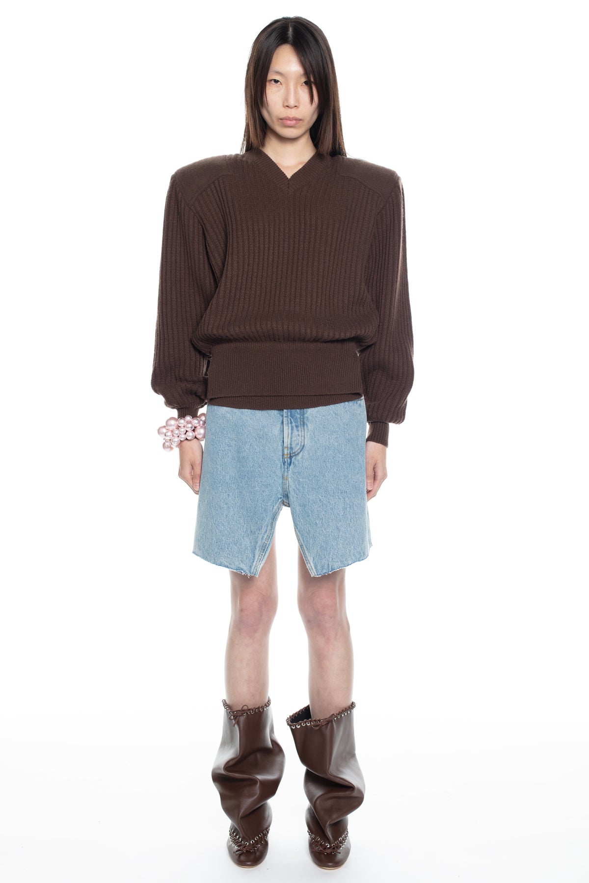 DISPLAY ARMY SWEATER in brown