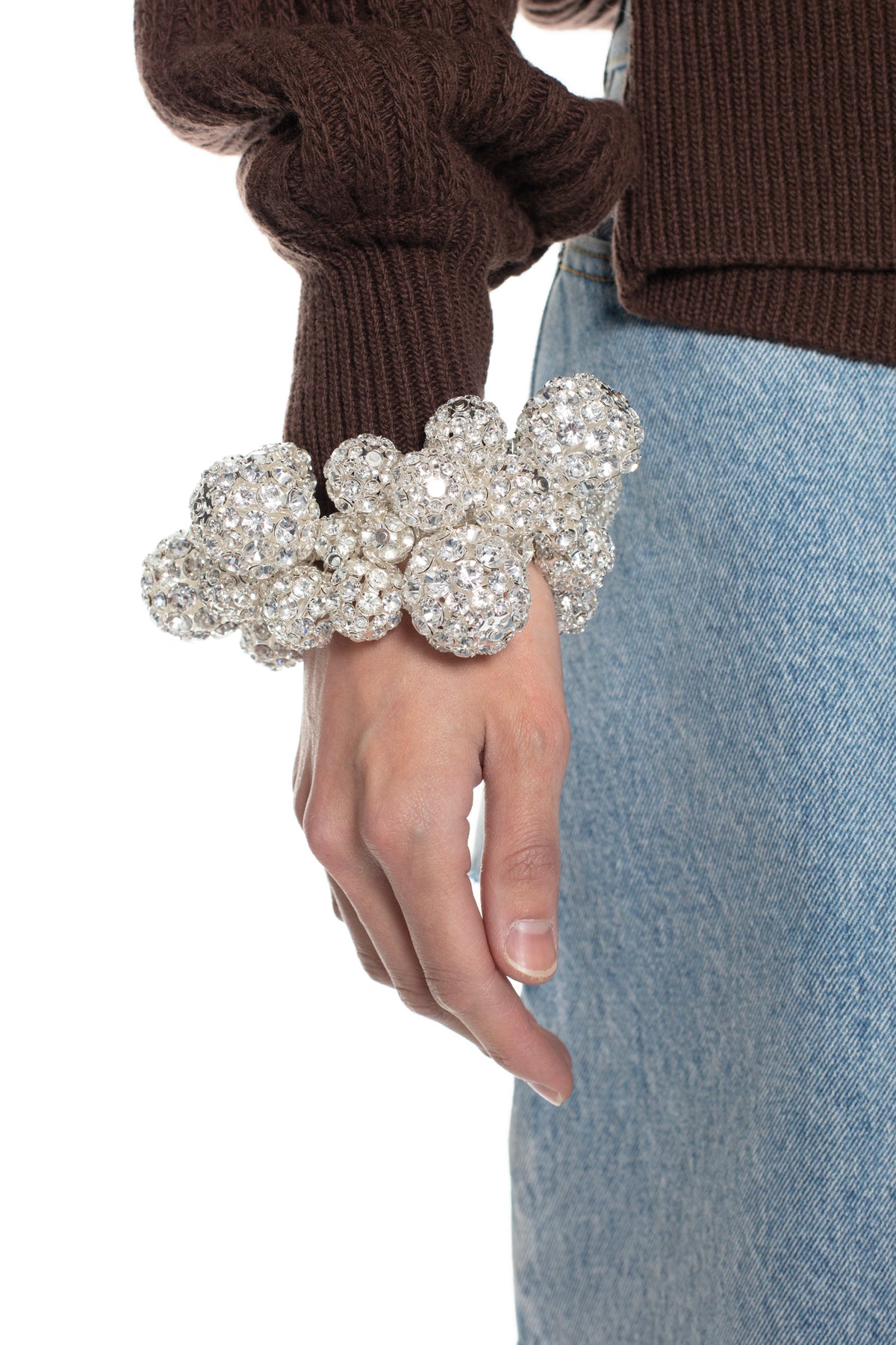 PUFFED PEARL BRACELET in crystal