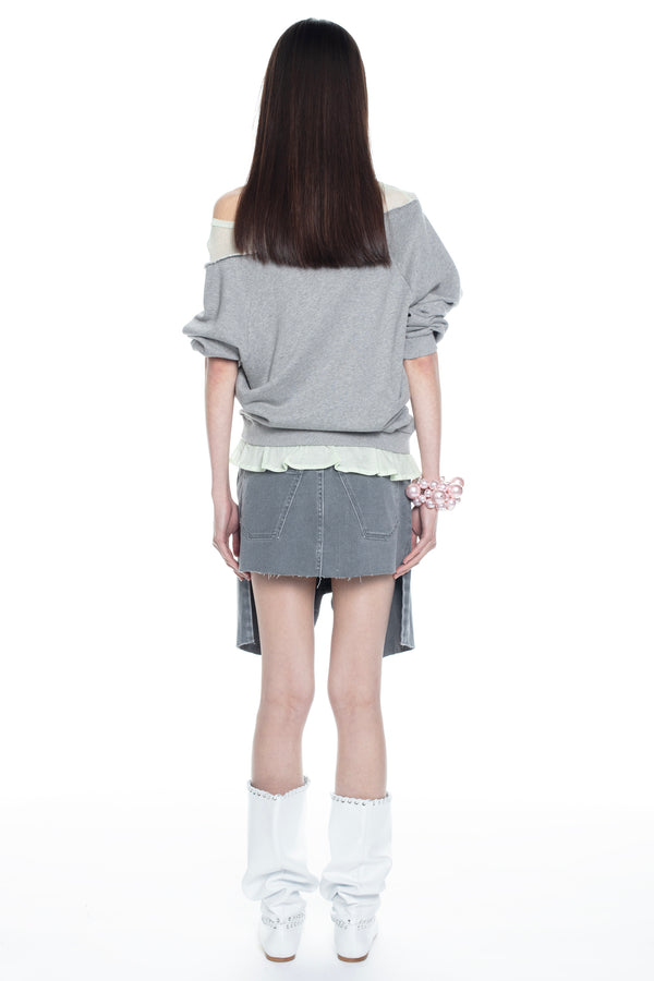 DISPLAY DENIM SKIRT in grey DISPLAY DENIM SKIRT in grey