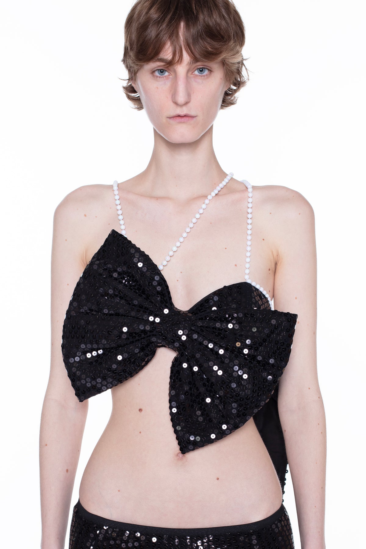 FALLING BOW BUSTIER in black