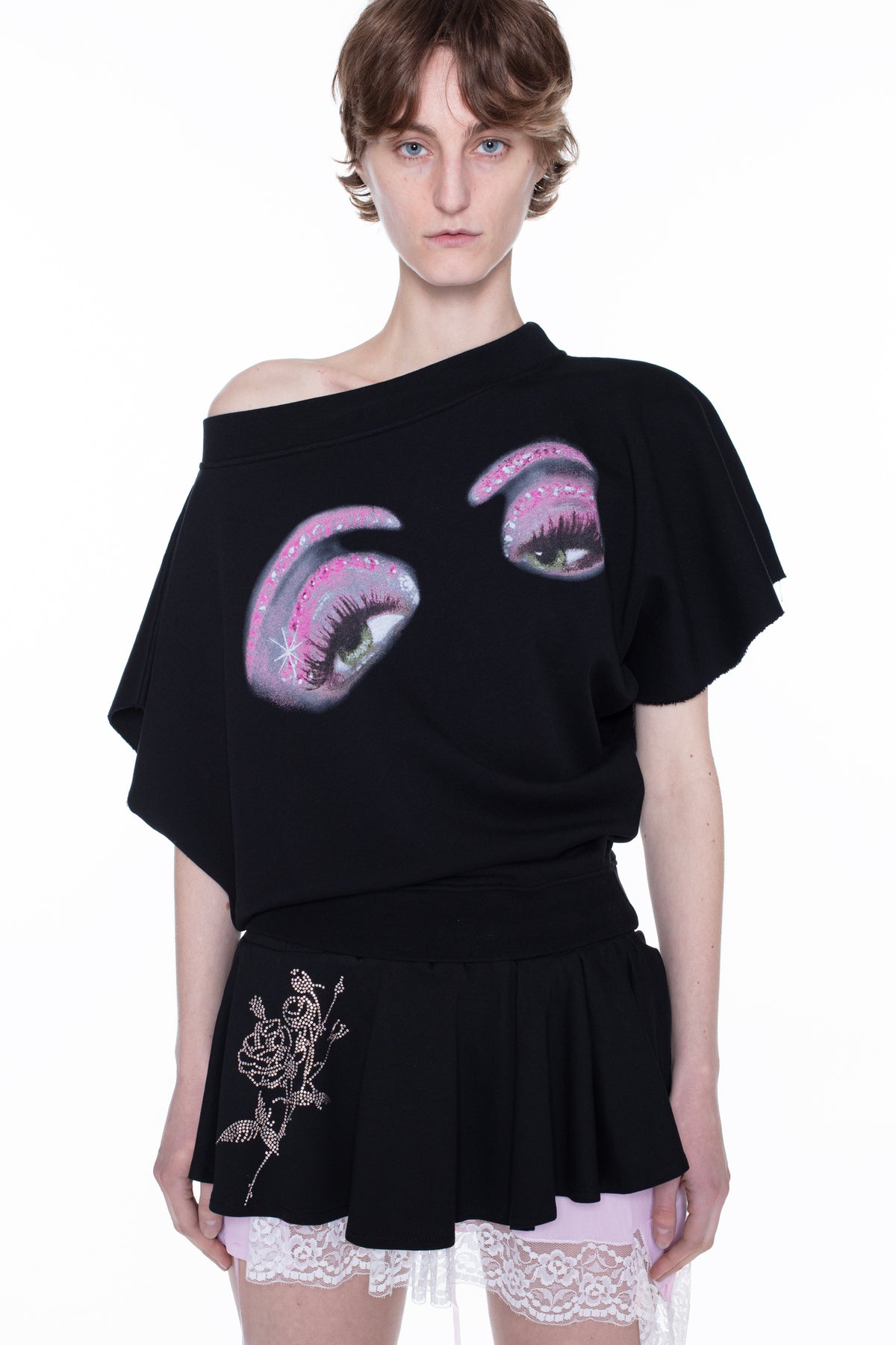 ALLINA EYES SACK TOP in black