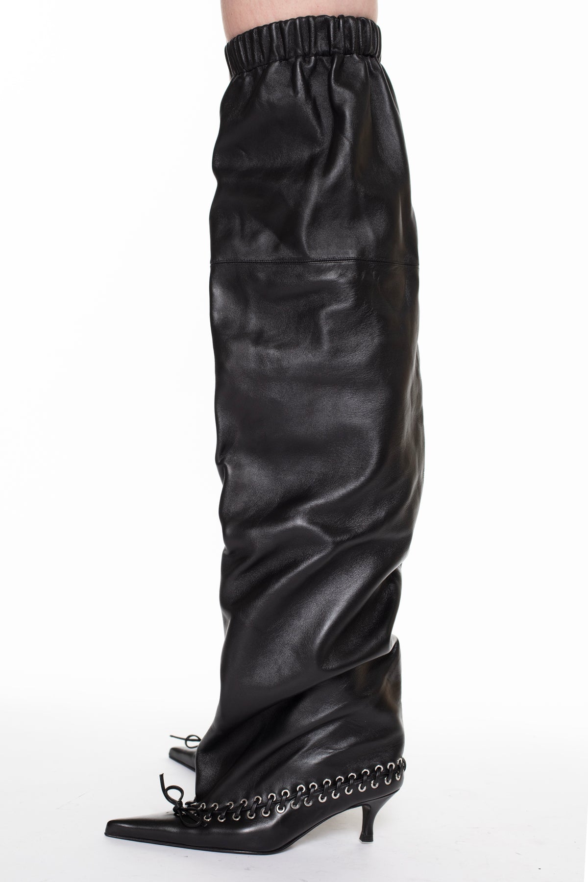 LEVEL BOOT, THIGH HIGH in black nappa