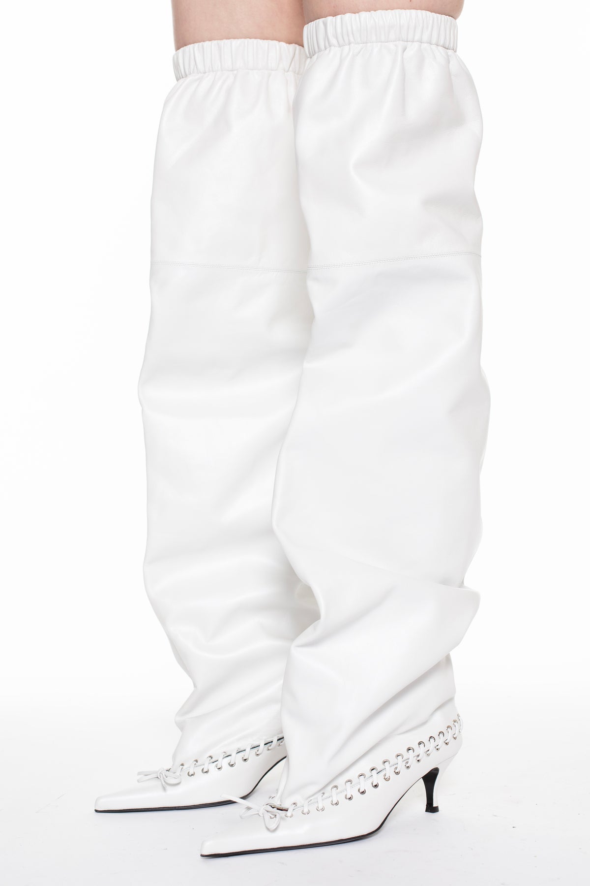 LEVEL BOOT, THIGH HIGH in white parlato nappa