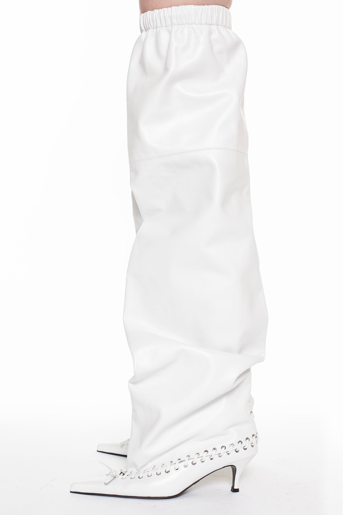 LEVEL BOOT, THIGH HIGH in white parlato nappa