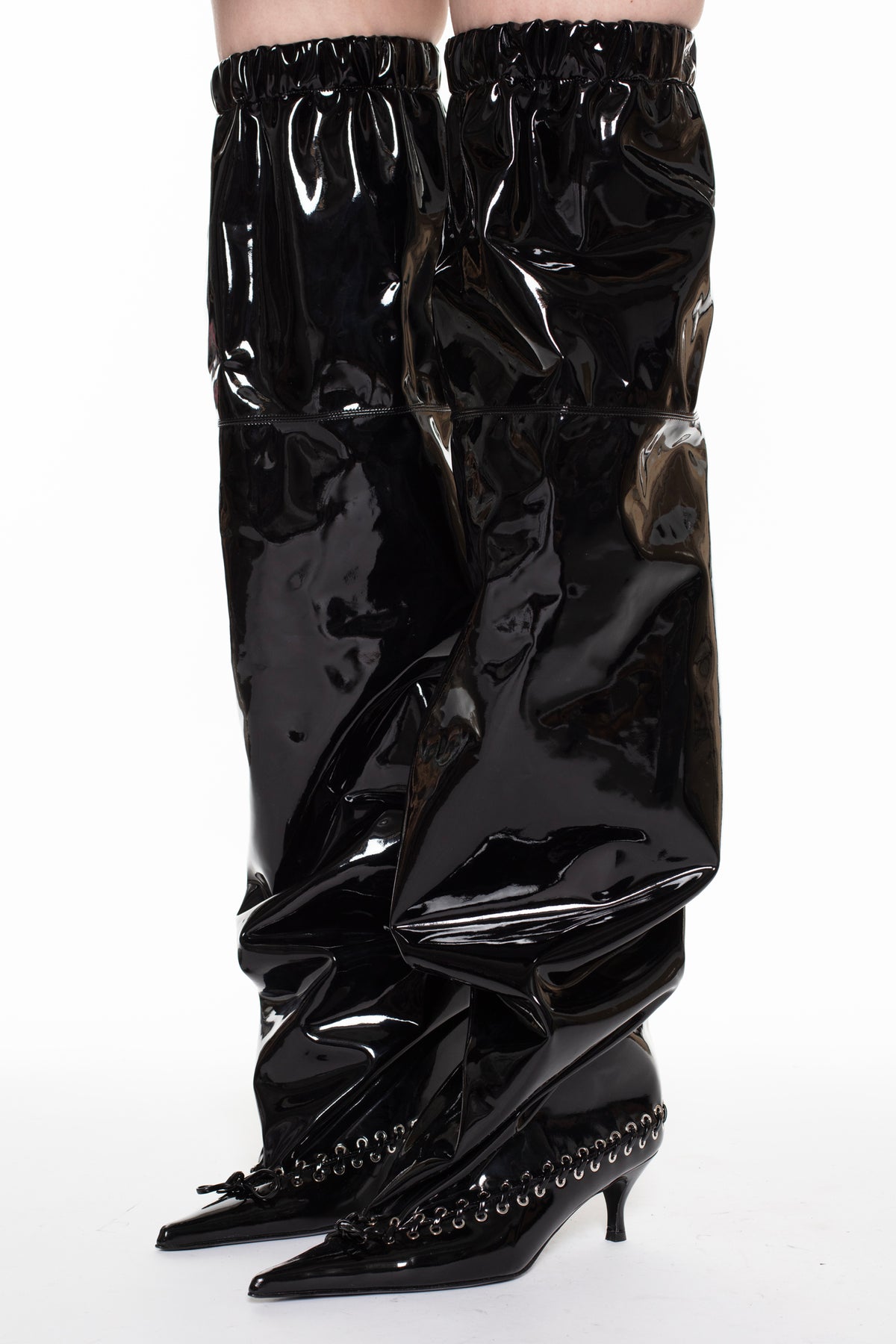 LEVEL BOOT, THIGH HIGH in black patent